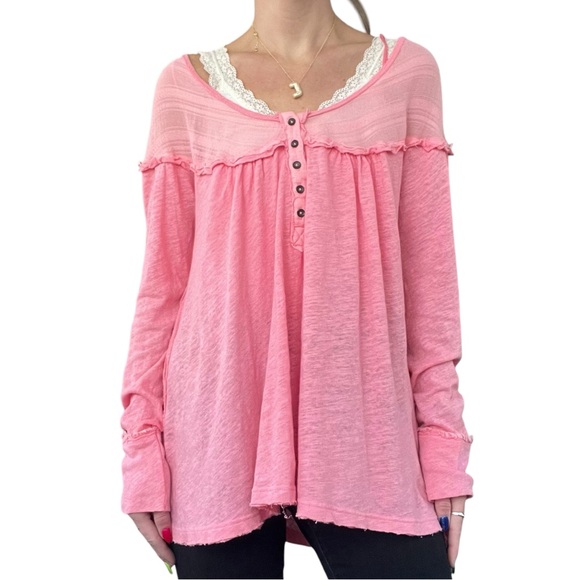 Free People Pink Long Sleeve Top - Picture 15 of 16